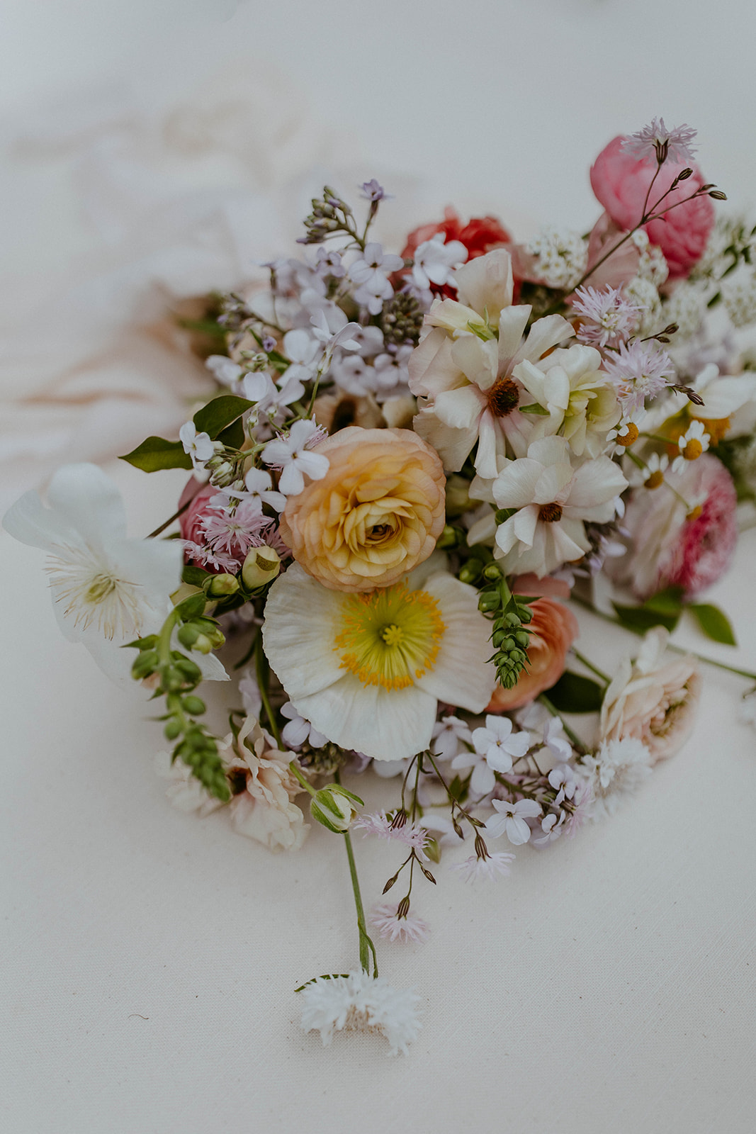 pastel wildflower wedding bouquet 