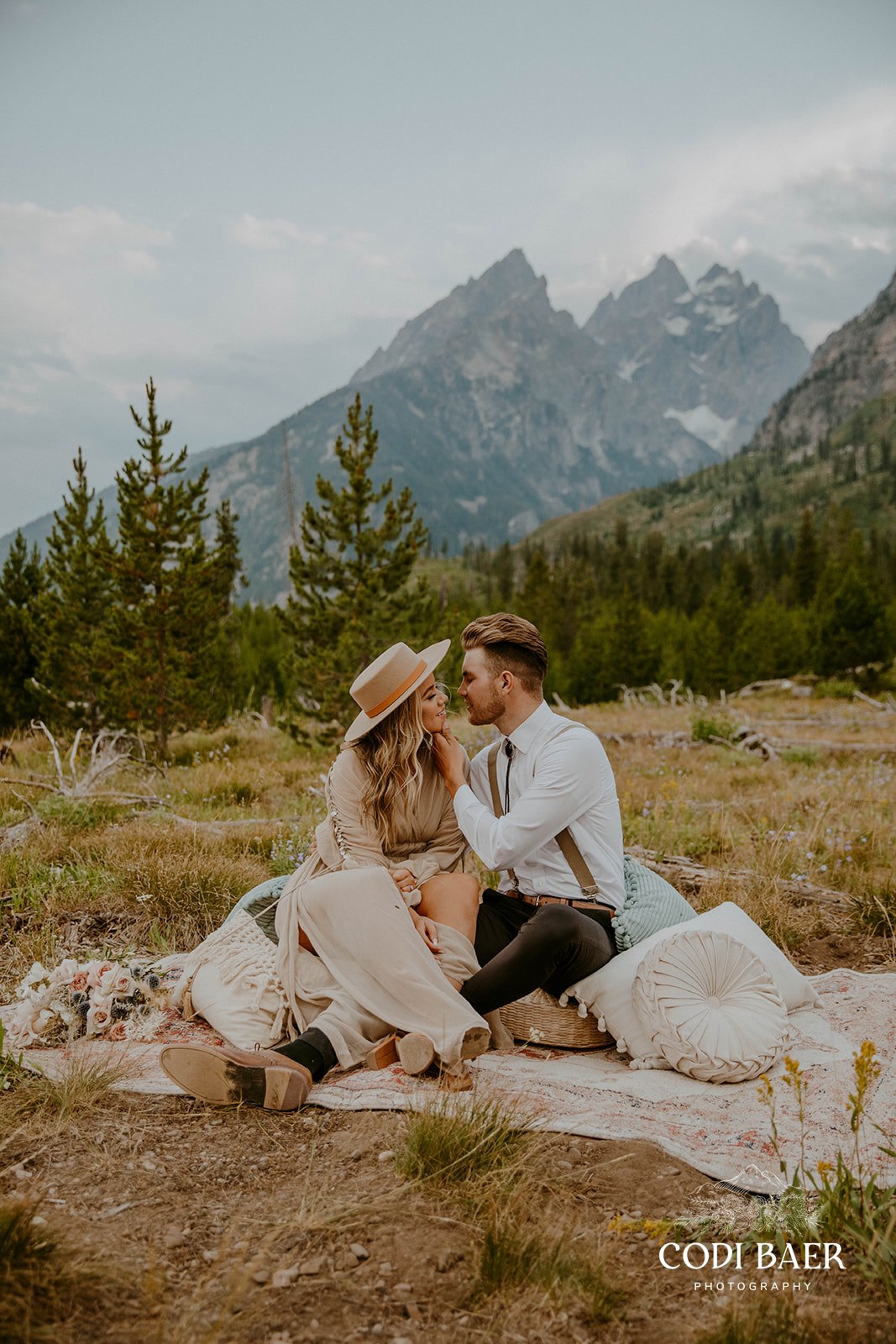 The Tetons is a great place for a resort wedding. This bride and groom enjoyed scenic backdrops for their wedding.